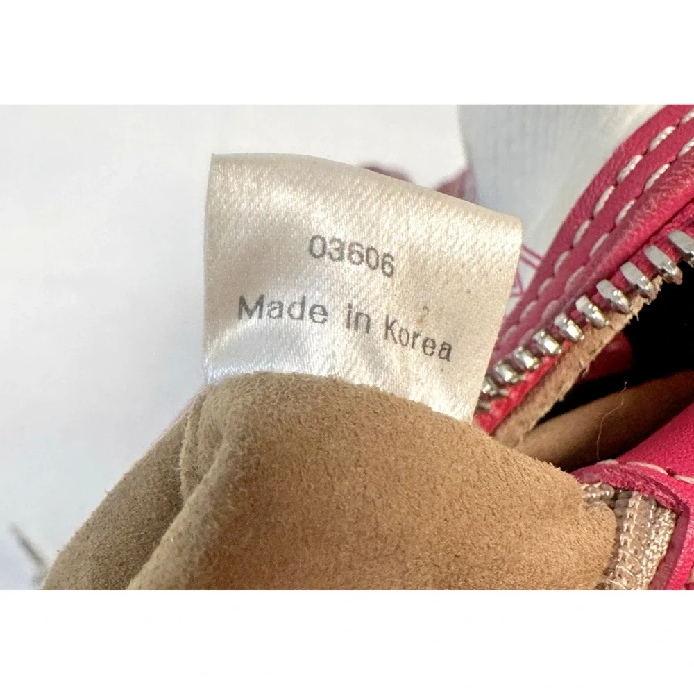 MCM Small Boston bag White Pink Visetos Satchel with Charm~Chain strap~Twilly